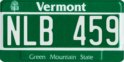 VT license plate NLB459