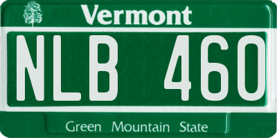 VT license plate NLB460