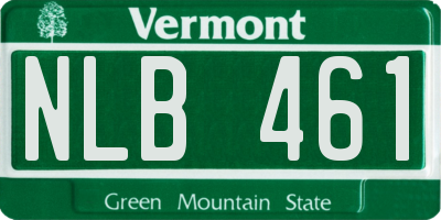 VT license plate NLB461