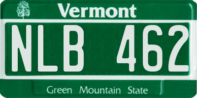 VT license plate NLB462