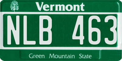 VT license plate NLB463