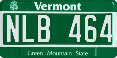 VT license plate NLB464