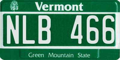 VT license plate NLB466