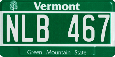 VT license plate NLB467
