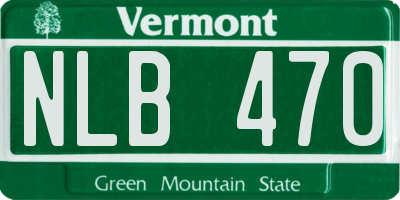 VT license plate NLB470