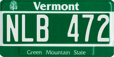 VT license plate NLB472