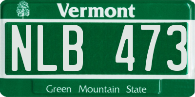 VT license plate NLB473