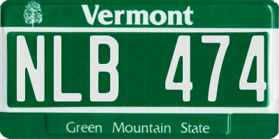 VT license plate NLB474