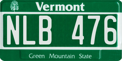 VT license plate NLB476