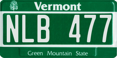 VT license plate NLB477