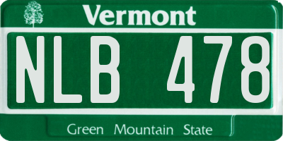 VT license plate NLB478