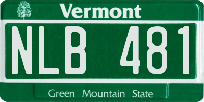 VT license plate NLB481