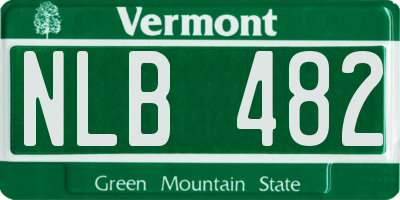 VT license plate NLB482