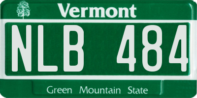 VT license plate NLB484