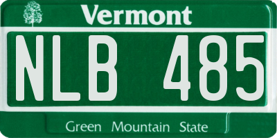 VT license plate NLB485