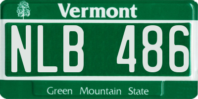 VT license plate NLB486