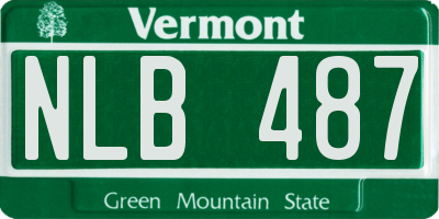 VT license plate NLB487