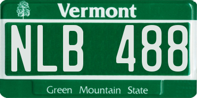 VT license plate NLB488