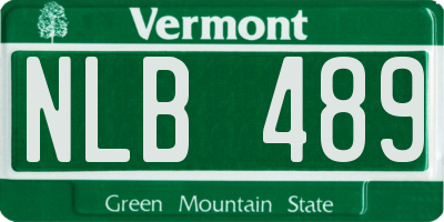 VT license plate NLB489