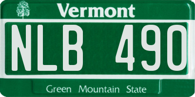 VT license plate NLB490