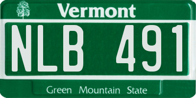 VT license plate NLB491