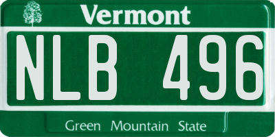 VT license plate NLB496