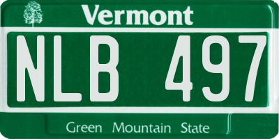 VT license plate NLB497