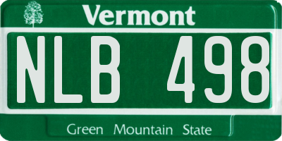 VT license plate NLB498