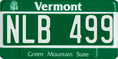 VT license plate NLB499