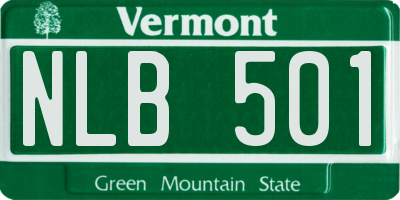 VT license plate NLB501