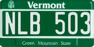 VT license plate NLB503