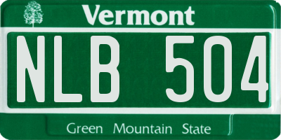 VT license plate NLB504