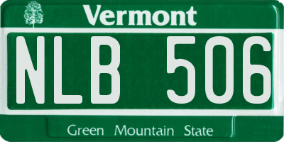 VT license plate NLB506