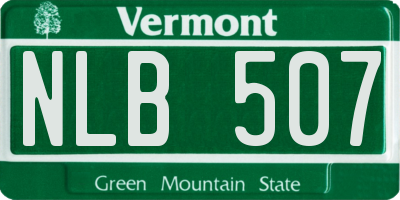 VT license plate NLB507
