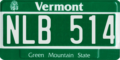 VT license plate NLB514