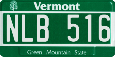 VT license plate NLB516
