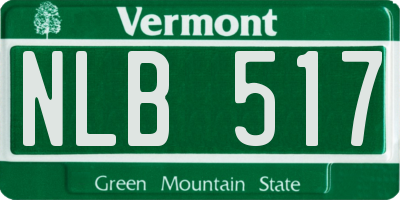 VT license plate NLB517