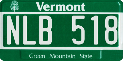 VT license plate NLB518