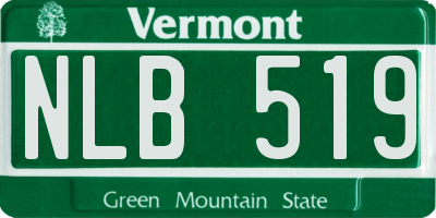 VT license plate NLB519