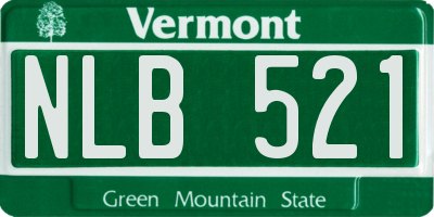 VT license plate NLB521