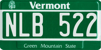 VT license plate NLB522