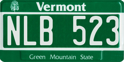 VT license plate NLB523