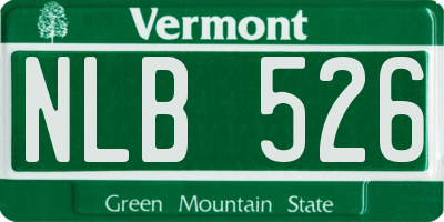 VT license plate NLB526