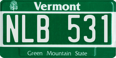 VT license plate NLB531