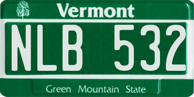 VT license plate NLB532
