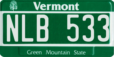 VT license plate NLB533