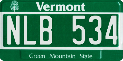 VT license plate NLB534