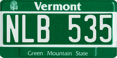 VT license plate NLB535