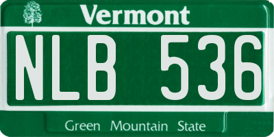 VT license plate NLB536