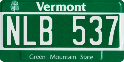 VT license plate NLB537